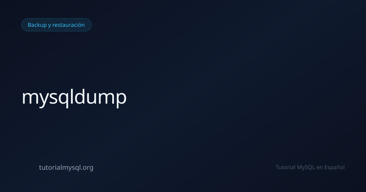 mysqldump - Tutorial MySQL